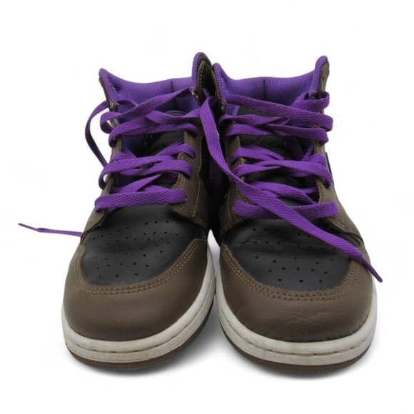 Air Jordan 1 Mid GS Sneakers Brown/Black/Purple DQ8423-215 Youth 7Y - Picture 10 of 10